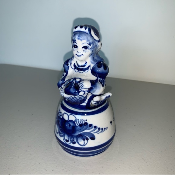 GZHEL Russian Porcelain Figurine Salt Mustard Dish - Picture 2 of 12